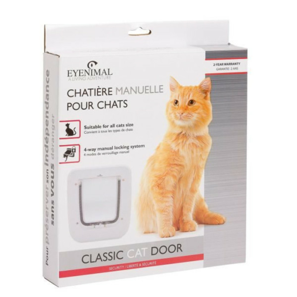 Chatiere manuelle classique - 4 modes de verrouillage - pour chat