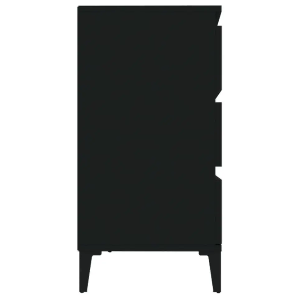 vidaXL - Dressoir met 3 lades - Zwart - Bewerkt hout en metaal- 91x28x75 cm