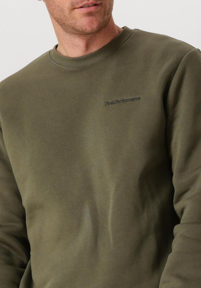 groene peak performance sweater original small logo crew men
