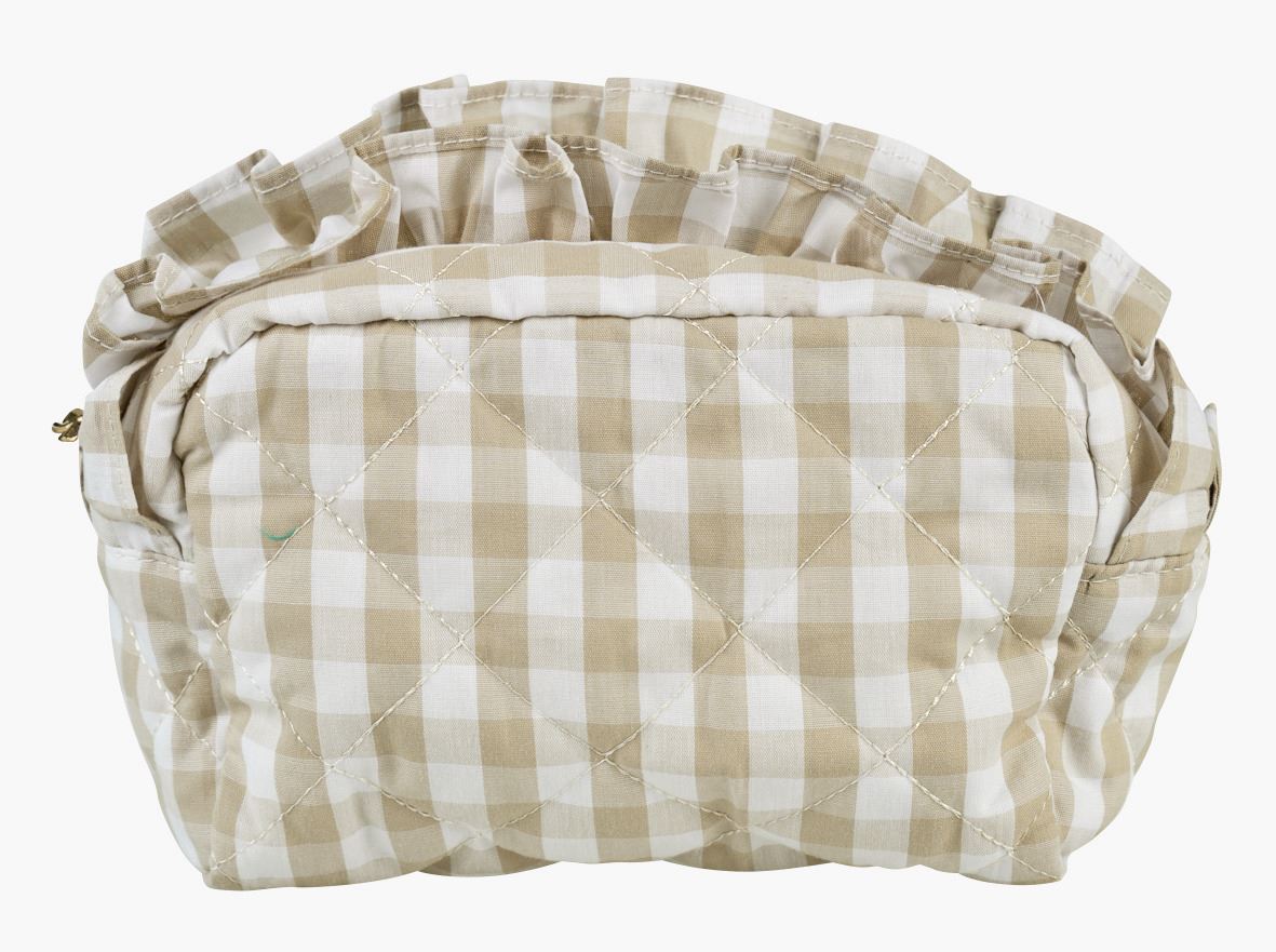 Medium toalettmappe beige - 14x20 cm