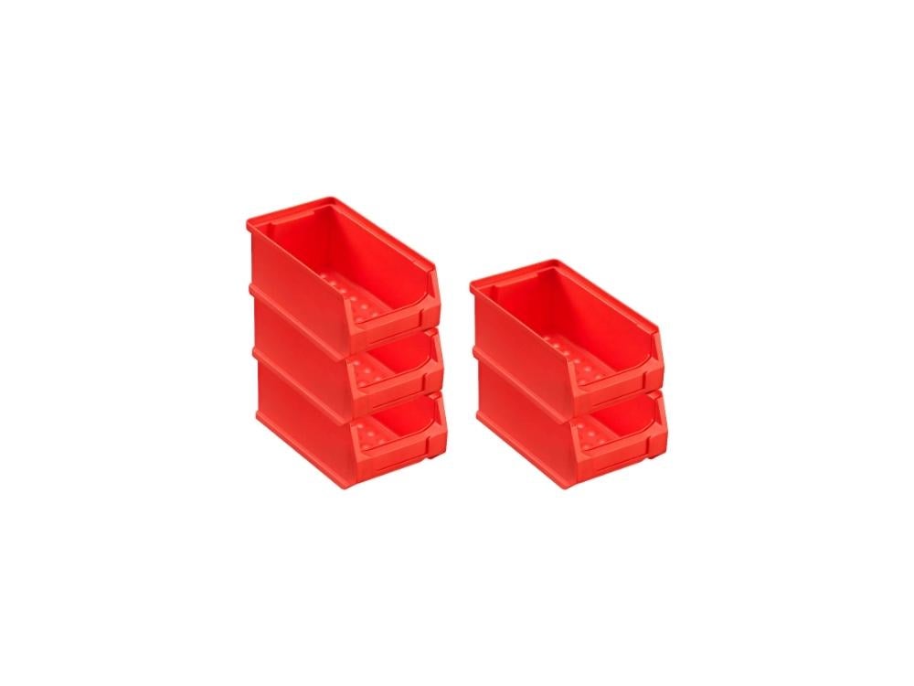 PROREGAL Value Pack 5x Rode Opbergdoos 2,0 HxBxD 7,5 x 10 x 17,5 cm 0,8 Liter Opbergcontainer