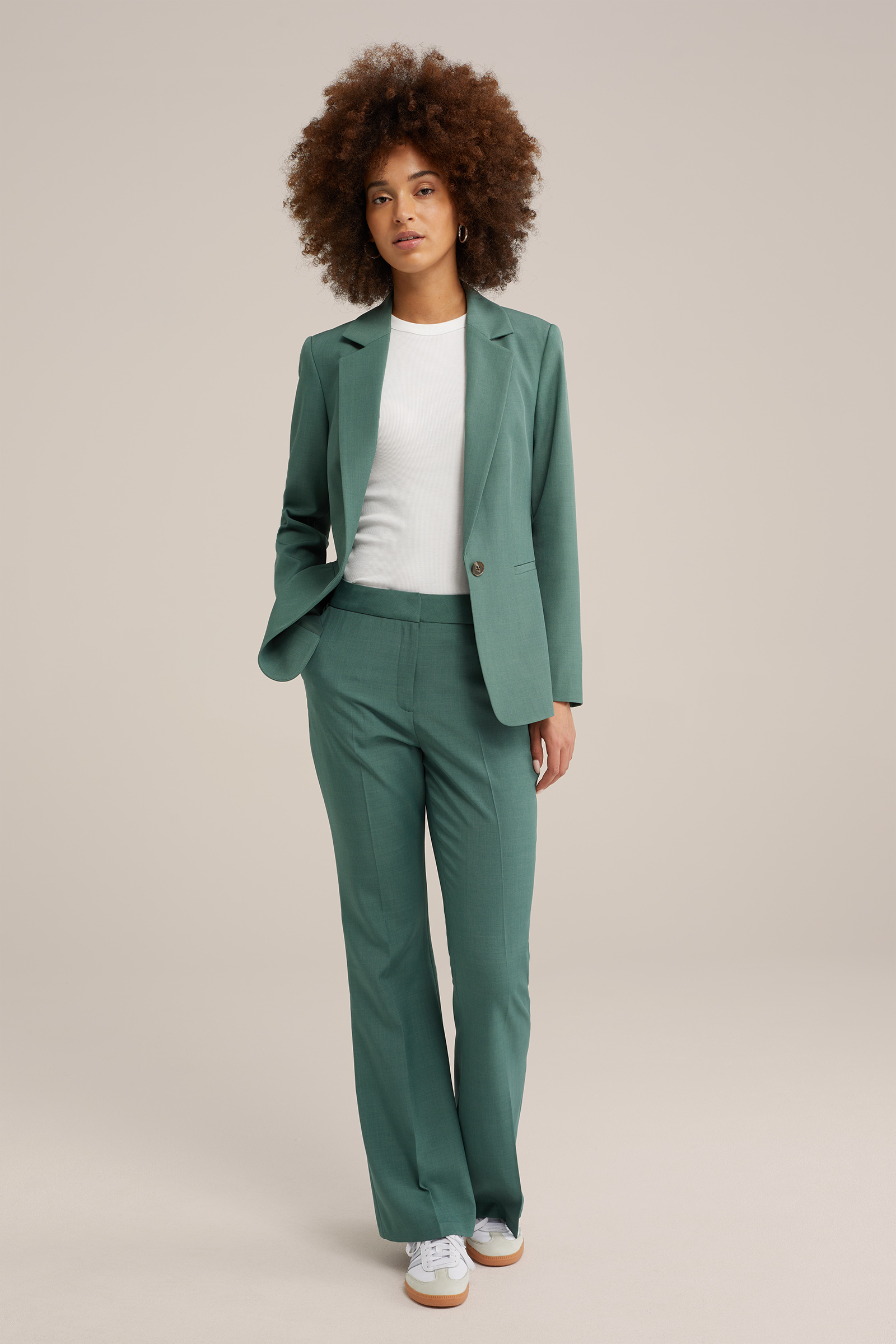 flared pantalon WE Fashion Lichtgroen