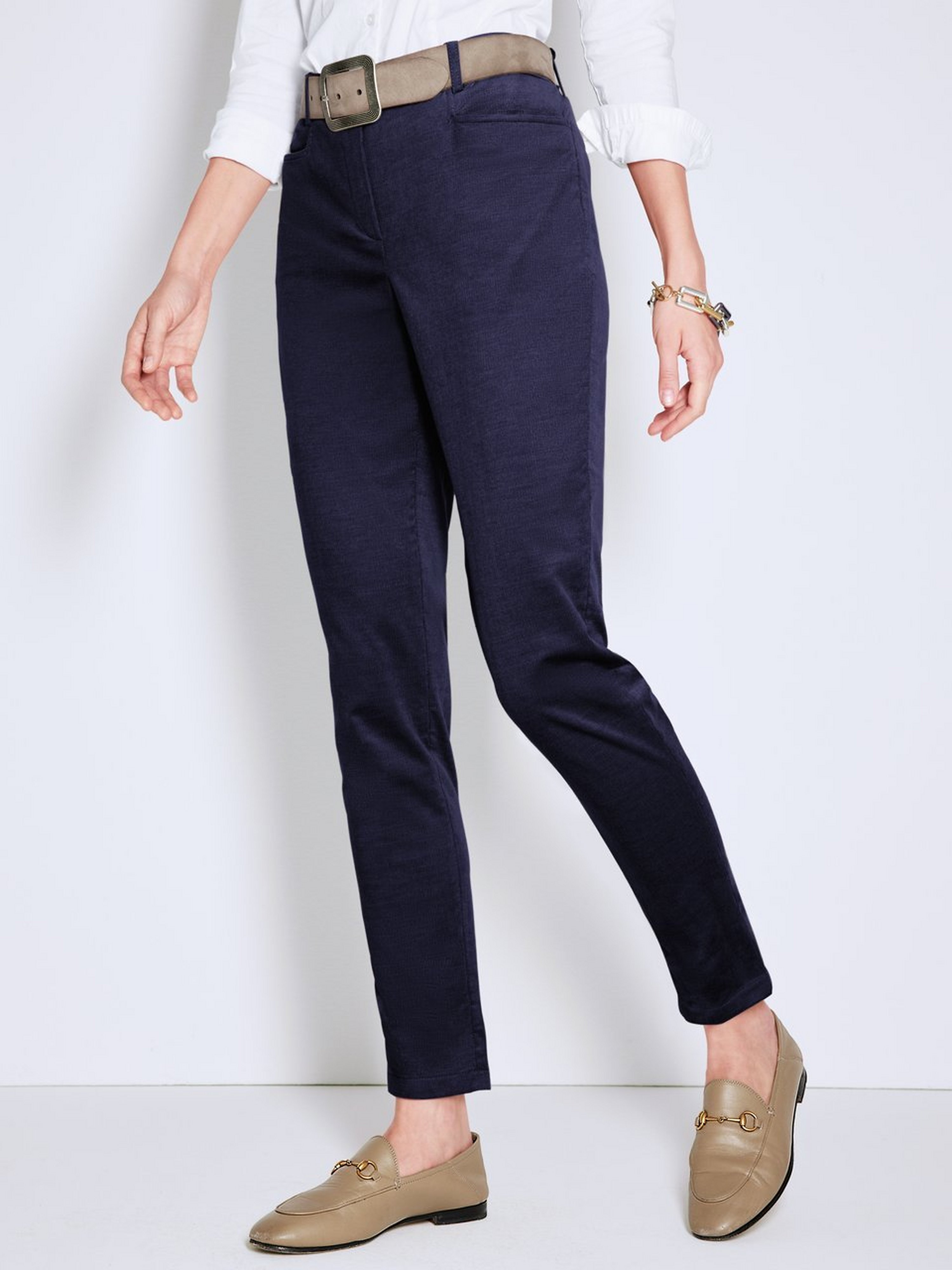 Slim Fit-Feincord-Hose