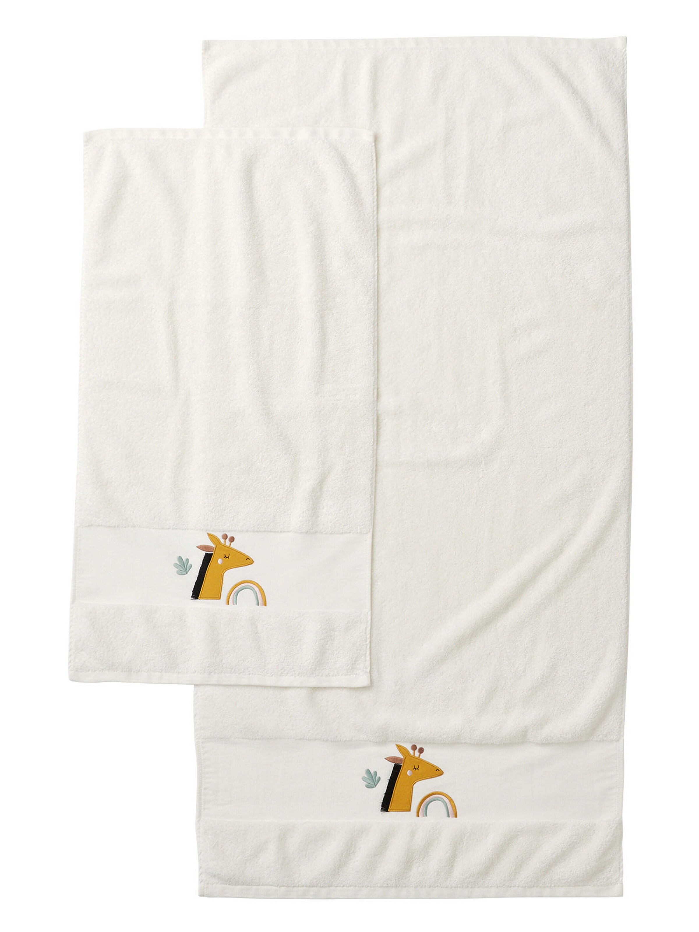 Vertbaudet Kinder Handtuch GIRAFFE wollweiß