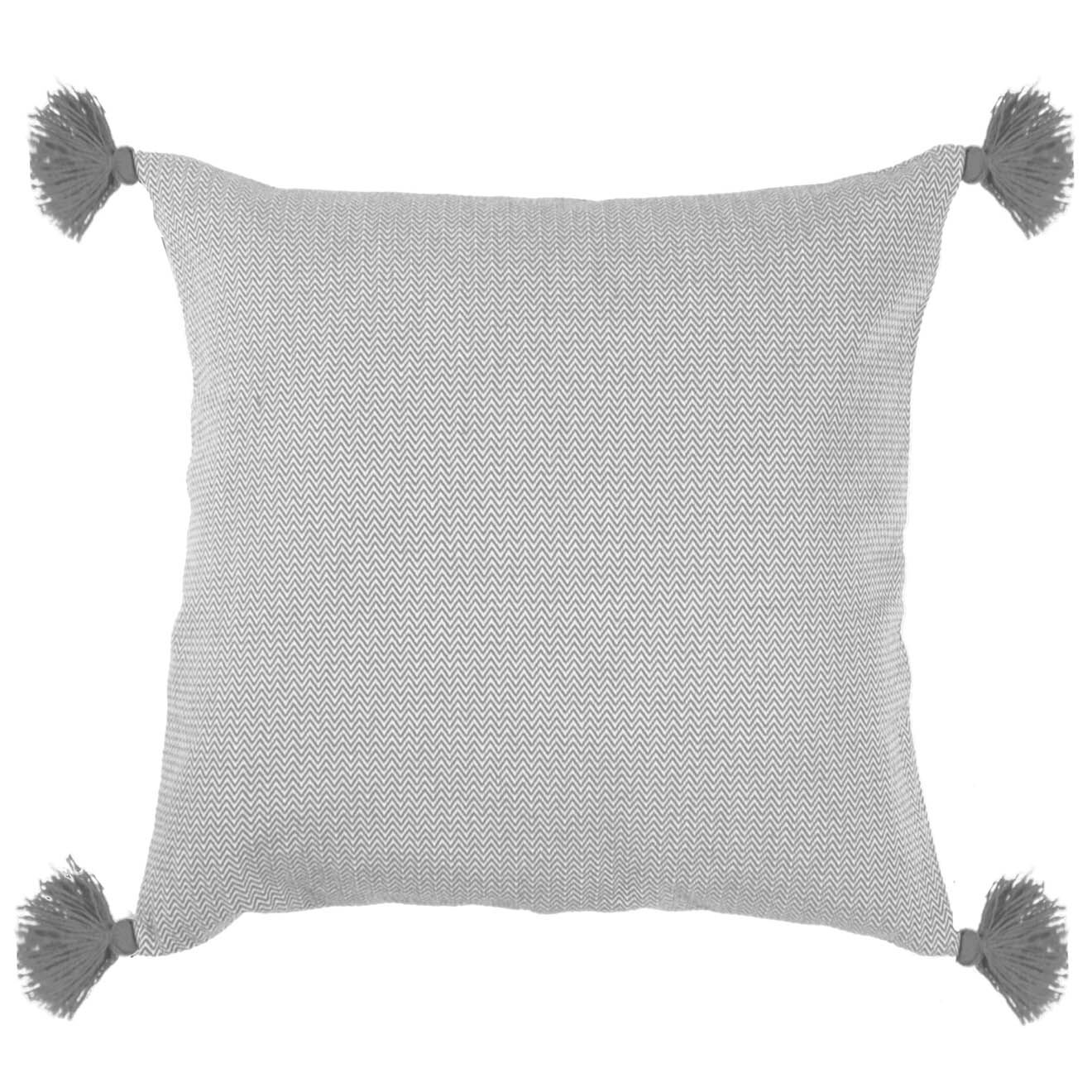 Febronie Housse de coussin chevron Stockholm gris perle - 50x50 cm