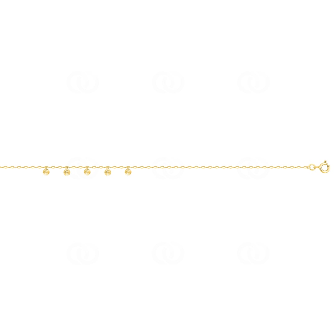 Fusskette 375/9 K Gelbgold mit Charms