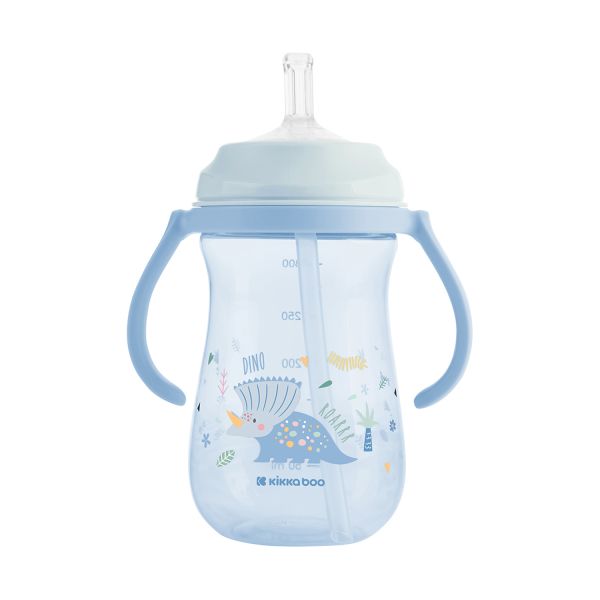 Kikkaboo Dino Wereld Beker Met Silicone Rietje - 300ml