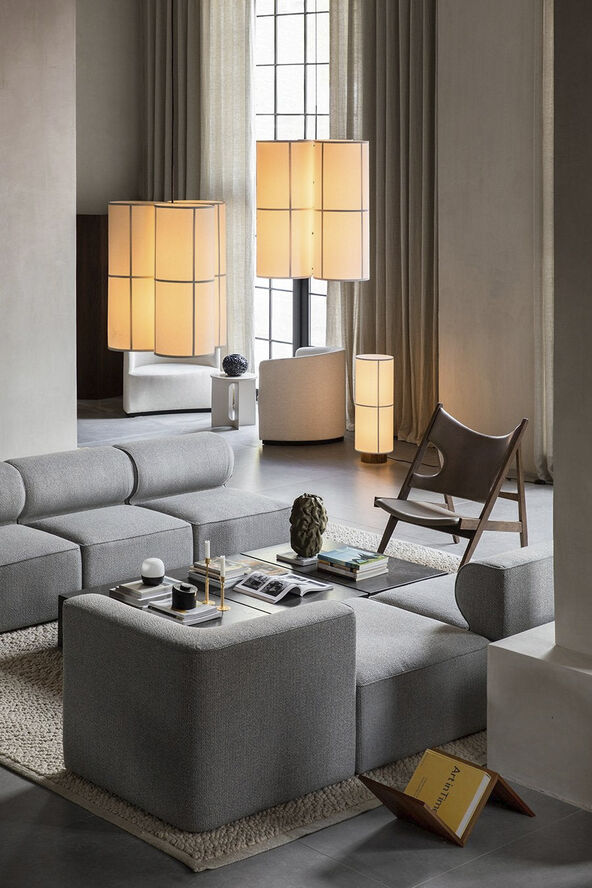 Audo Copenhagen Hashira Floor Lamp, Ø30, Raw Beige
