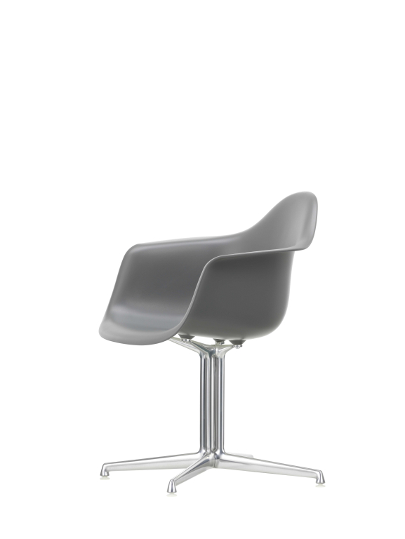 Vitra Eames DAL stoel RE, aluminium onderstel, witte viltjes, Forest