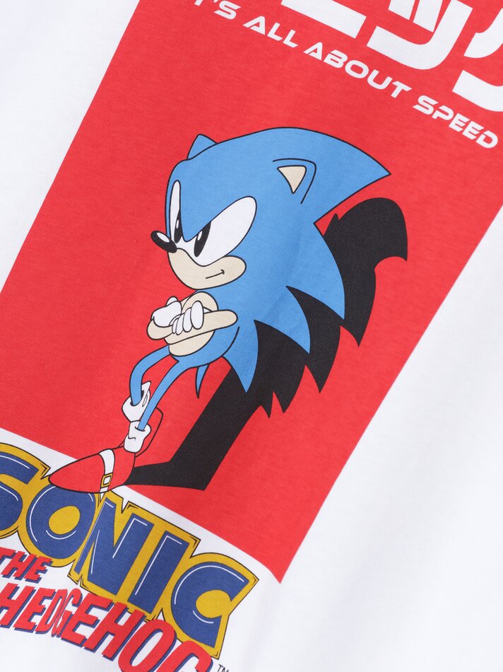 Camiseta maxi estampada Sonicñ - Branca