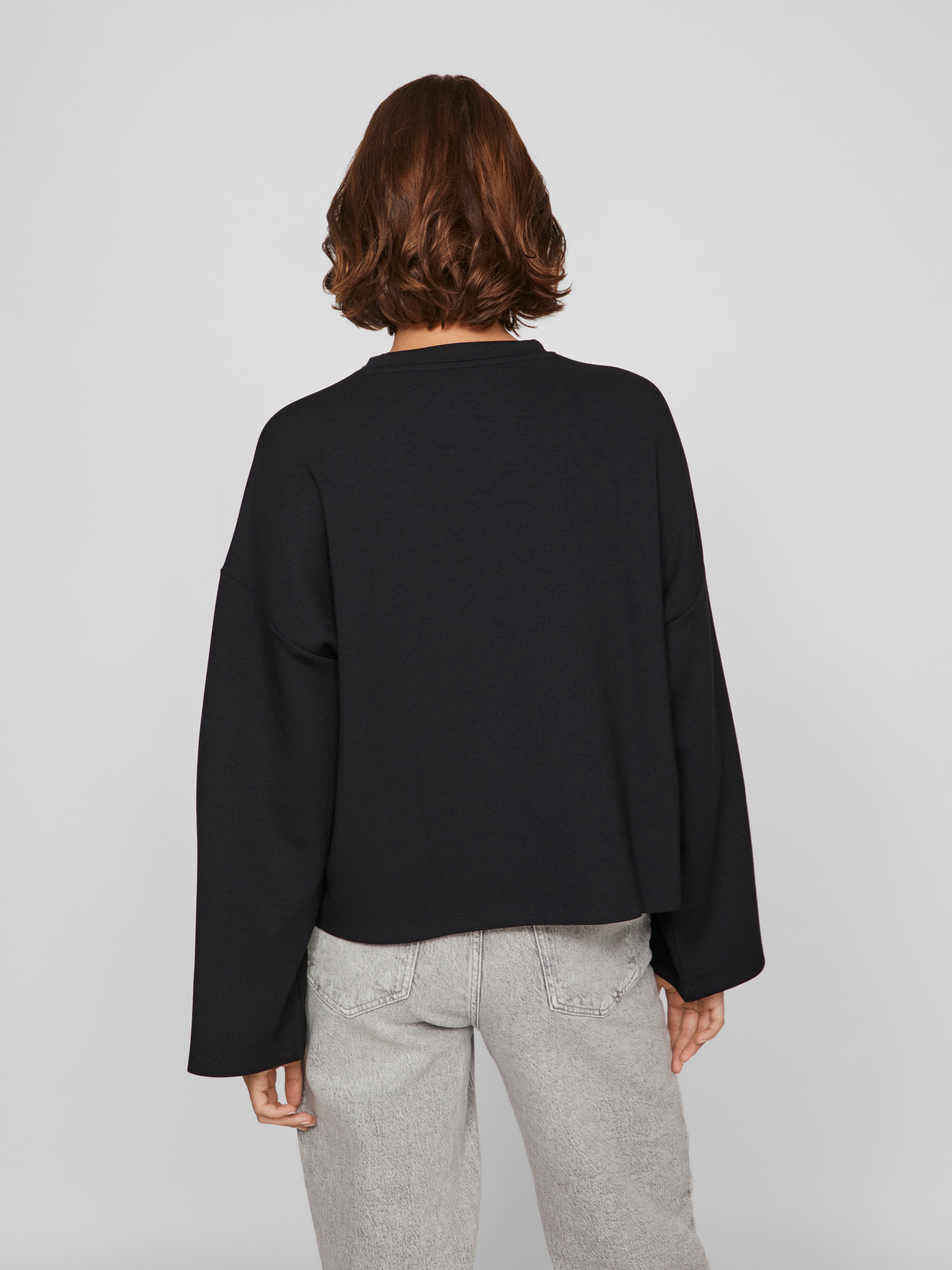 Vila  Vireflecti Crewneck L/S sweatshirt - Black Beauty