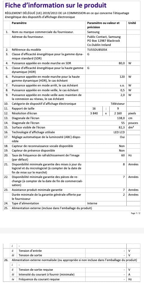 Samsung Téléviseur TU43DU8505 43