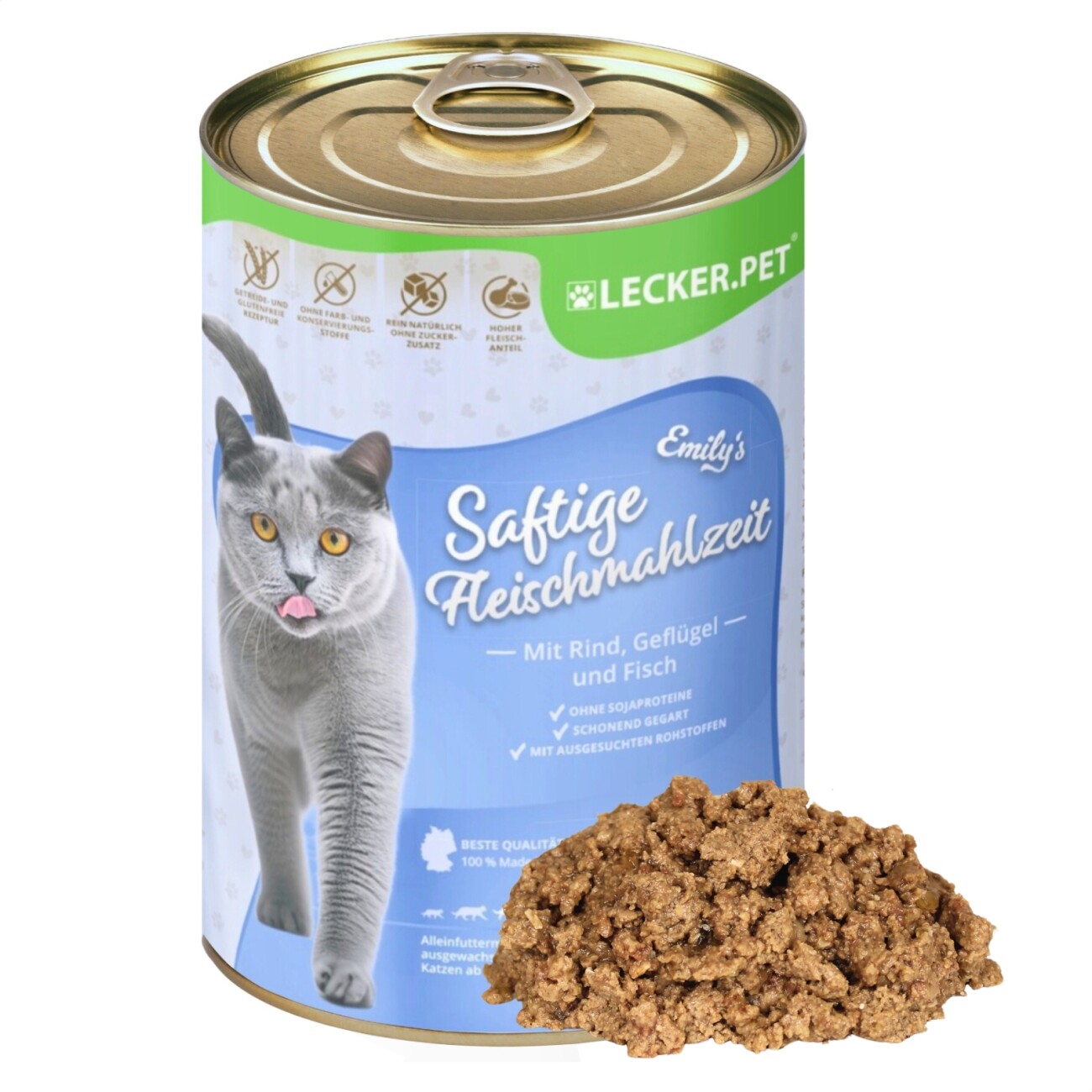 Lyra Pet Lecker.Pet Emily's Saftige Fleischmahlzeit mit Rind, Geflügel & Fisch 6x400 g