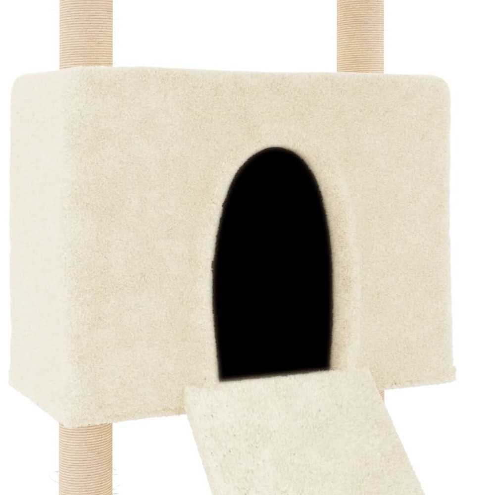 Arbre à chat avec griffoirs en sisal crème 153 cm