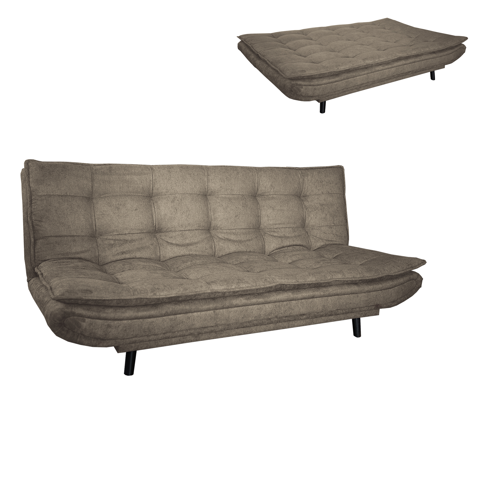 Schlafsofa - pewter grau - Microfaser - 194 cm