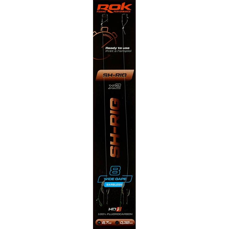 Bas De Ligne Rok Fishing Sh Rig Wide Gape Barbless - Par 2
