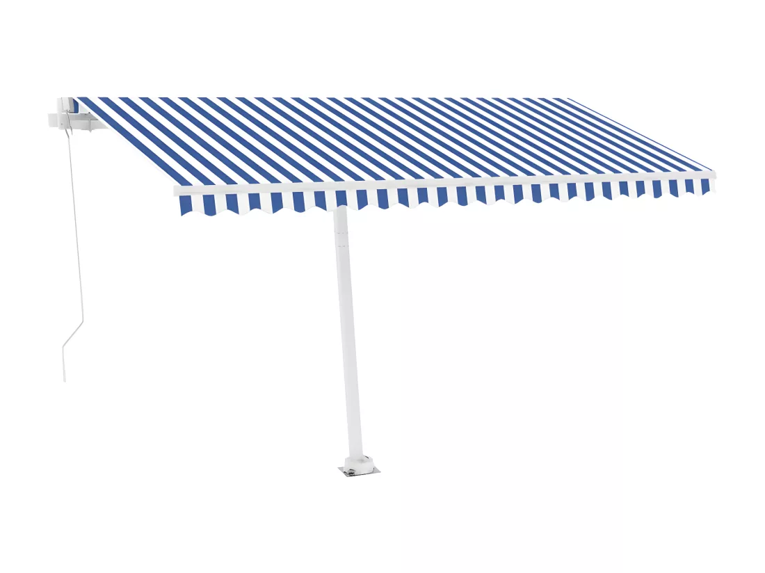 Auventanuel rétractable sur pied 450x350 Bleu/Blanc