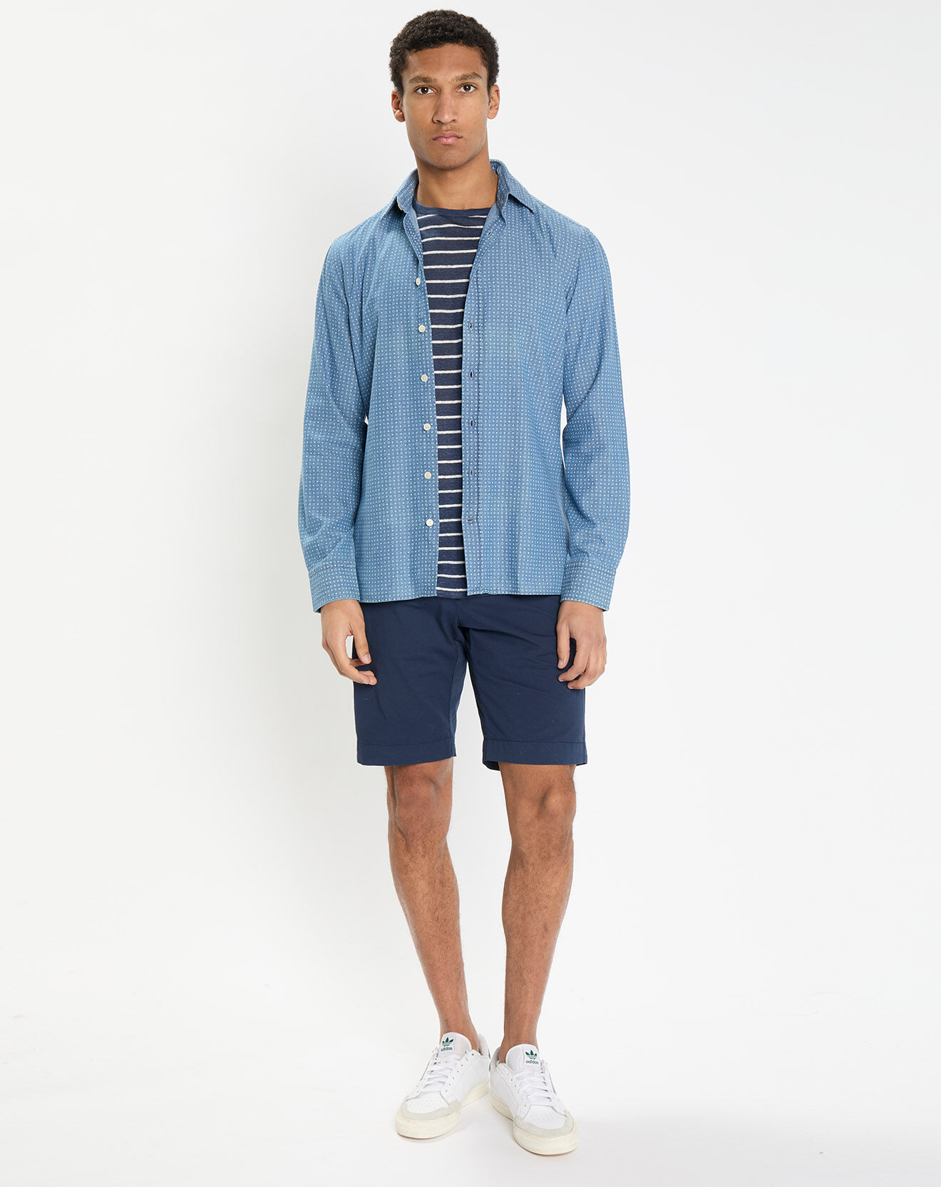 Hackett London Chemise Slim Fit à imprimé géométrique bleue