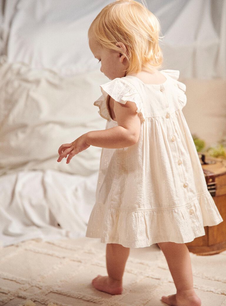 Robe ivoire en popeline