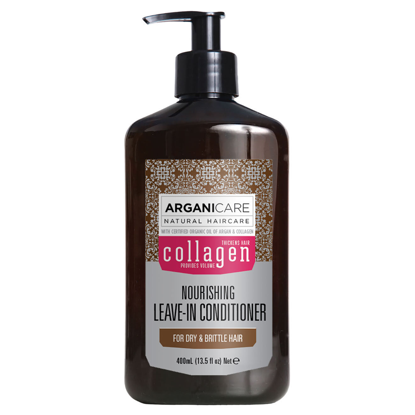 Arganicare Soin nourrissant sans rinçage Argan et Collagène cheveux fins et dévitalisés -  400 ml