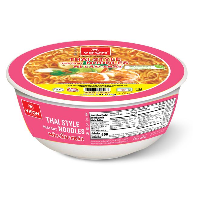 Vifon Instant Bowl Noedels Mi Lau Thaise Stijl Smaak 85g