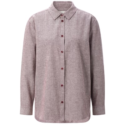 Damen-Flanellbluse meliert, Weinrot