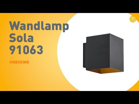 Design wandlamp zwart en goud vierkant - Sola