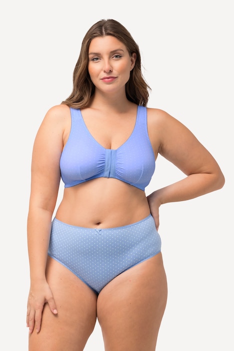 Bustier, Punkte, Vorderverschluss, Cup C - D, Mikrofaser