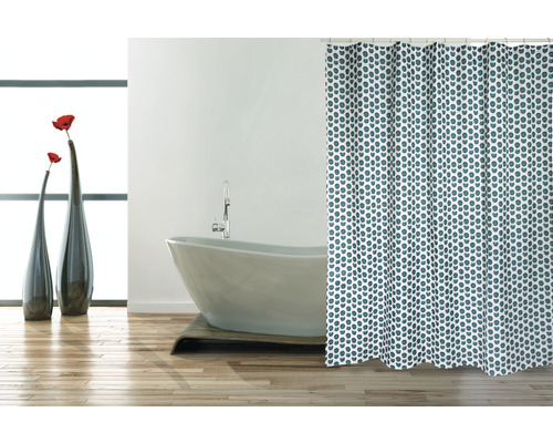 Spirella Deep Forest Textiel Douchegordijn 180 x 200 cm Wit/Blauw/Groen