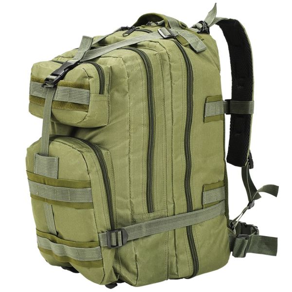 vidaXL Mochila Estilo Exército 50 L Verde Azeitona - 91382