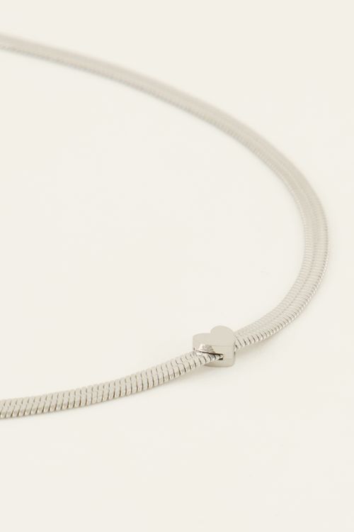 Ketting met platte schakel & hart