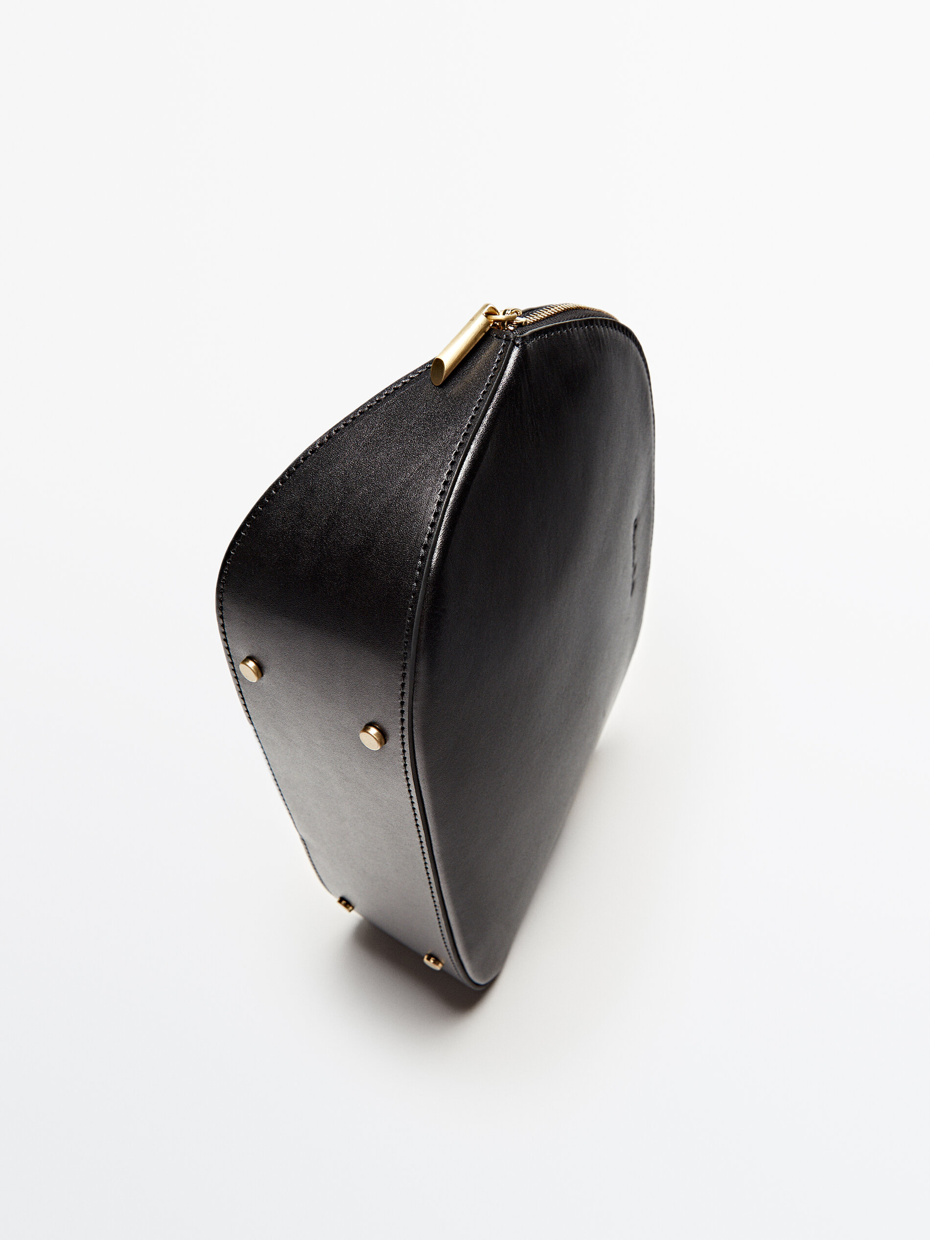 Neceser piel napa cremallera - NEGRO
