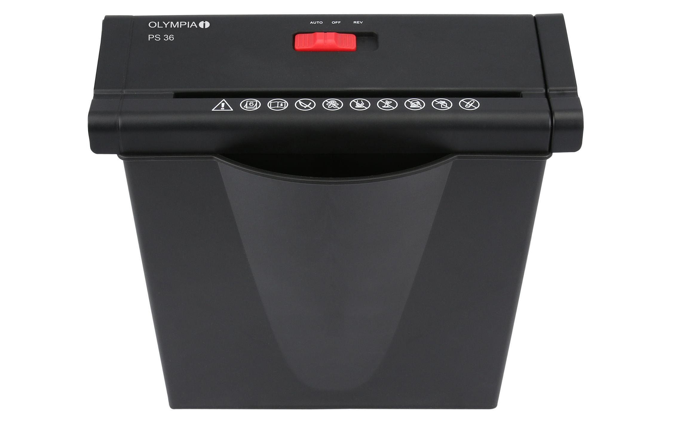 Aktenvernichter PS 36 P-2, 6 SeitenUniverseller Aktenvernichter mit ausziehbarem Haltebügel