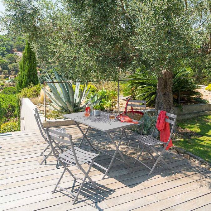 Table de jardin pliante rectangulaire GREENSBORO Gris quartz
