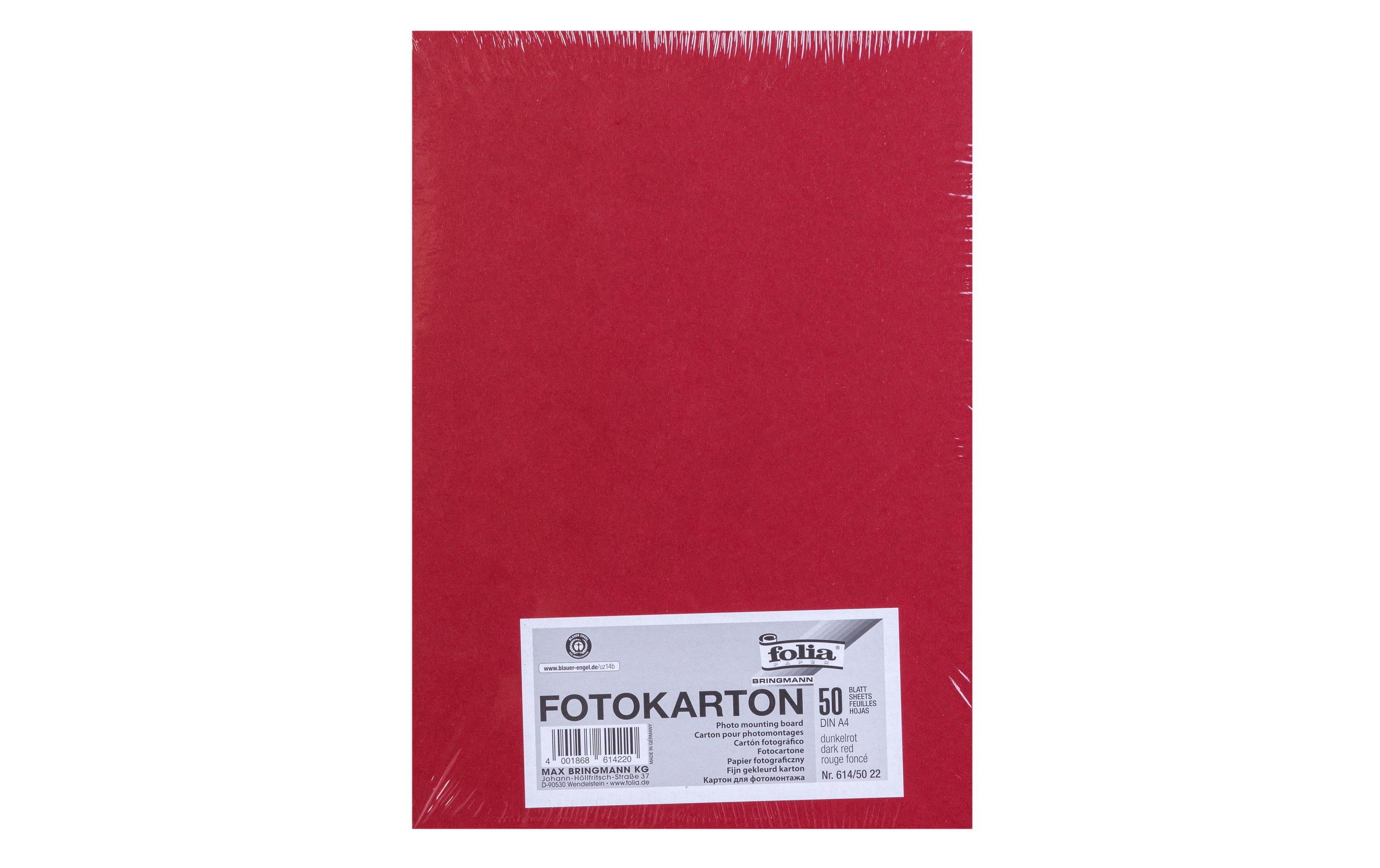 Fotokarton A4, 300 g/m², 50 Blatt, DunkelrotFotokarton zum Basteln oder Gestalten