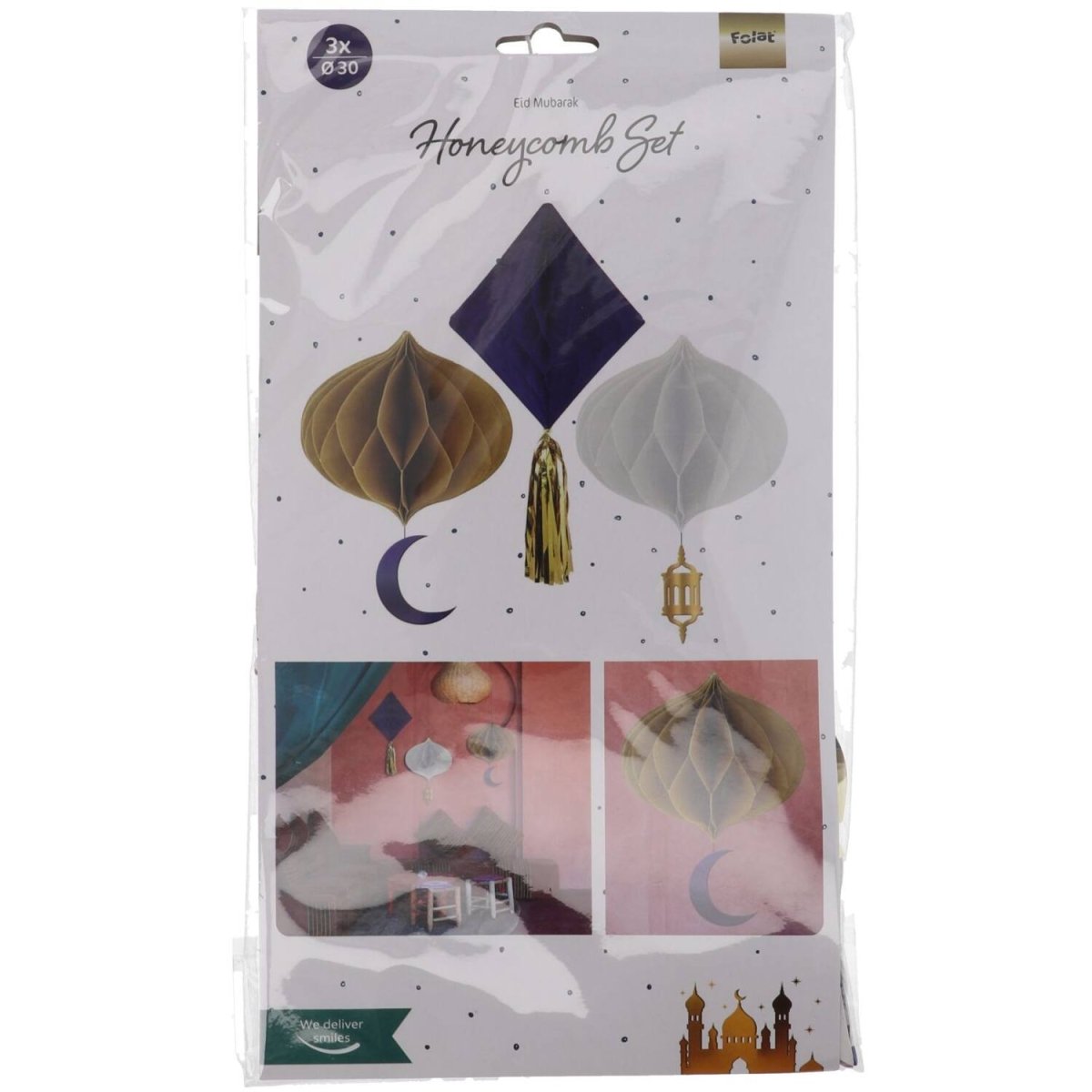 Eid Mubarak Honeycombs 3st