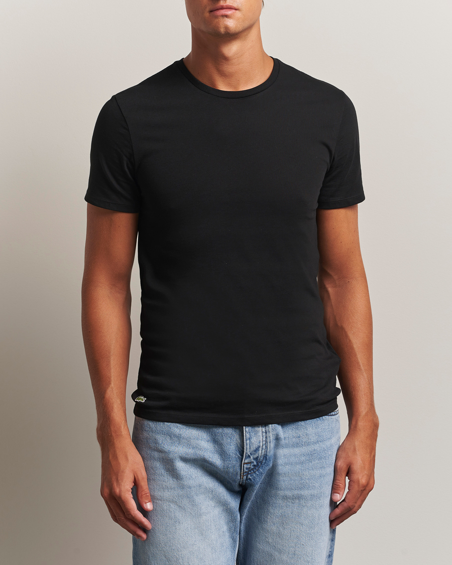 Lacoste 3-Pack Crew Neck T-Shirt Black
