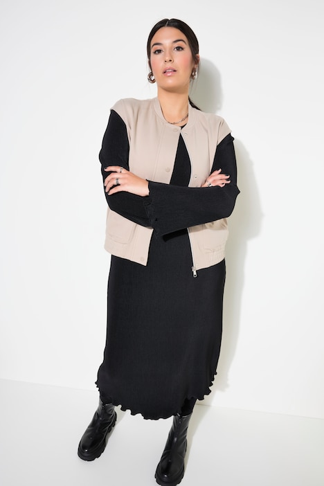 Jersey-Weste, kurzer Boxy Shape, verdeckter Zipper