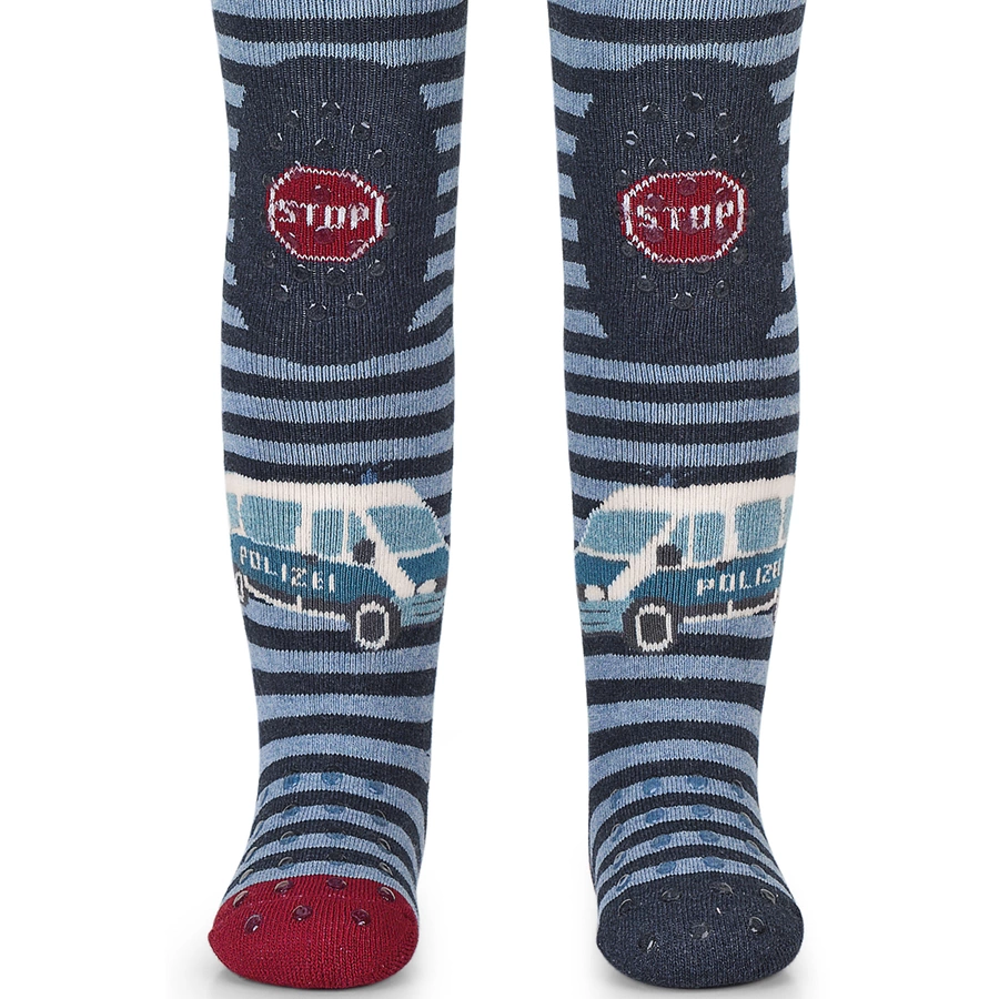 Sterntaler Krabbelstrumpfhose Polizei blau melange