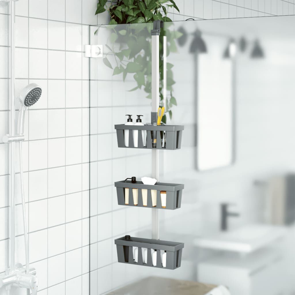 vidaXL Hangende Doucheplanken 30x15x(67-105) cm Aluminium