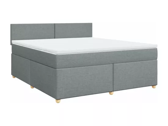 Sommier à lattes de lit avec matelas Gris clair 180x200cm Tissu
