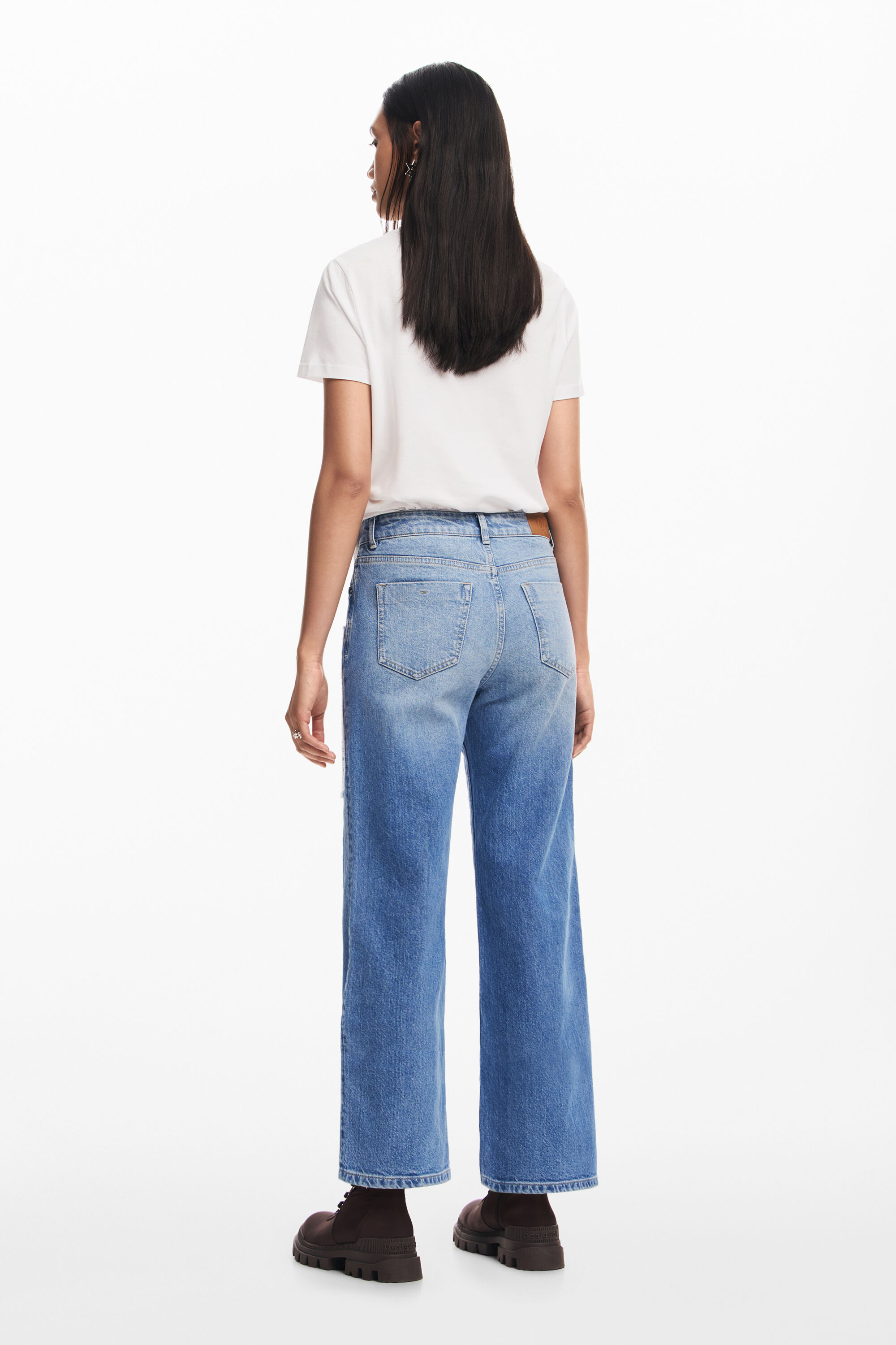 calça jeans patchwork