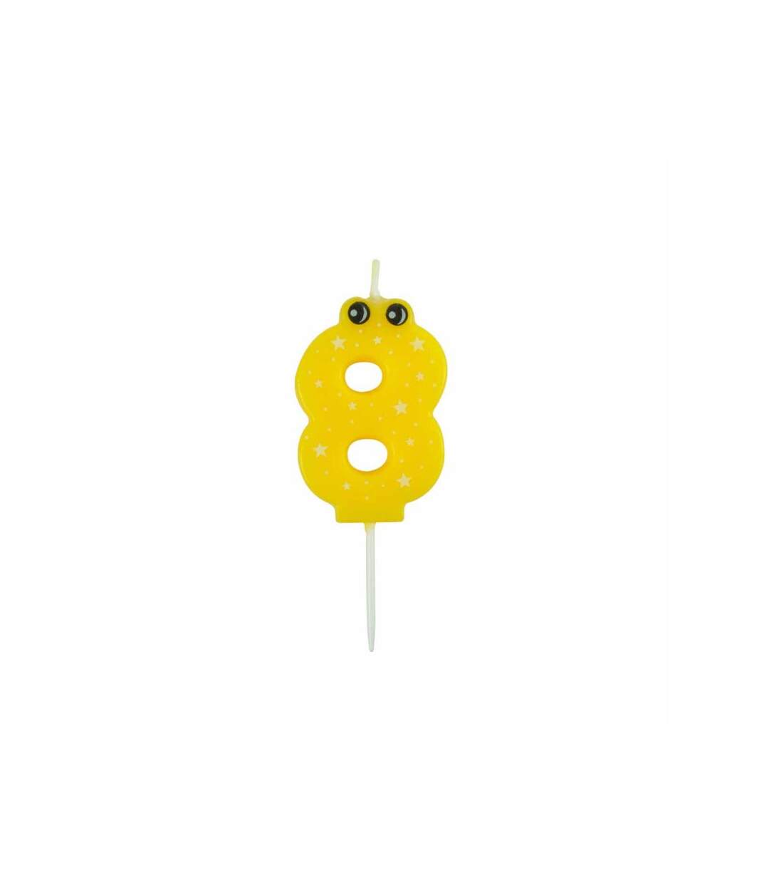 Paris Prix - Bougie D'anniversaire chiffre 8 5cm Jaune