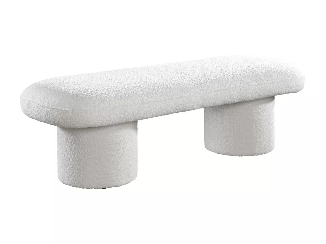 Banc en tissu bouclette - Blanc - CONOMO