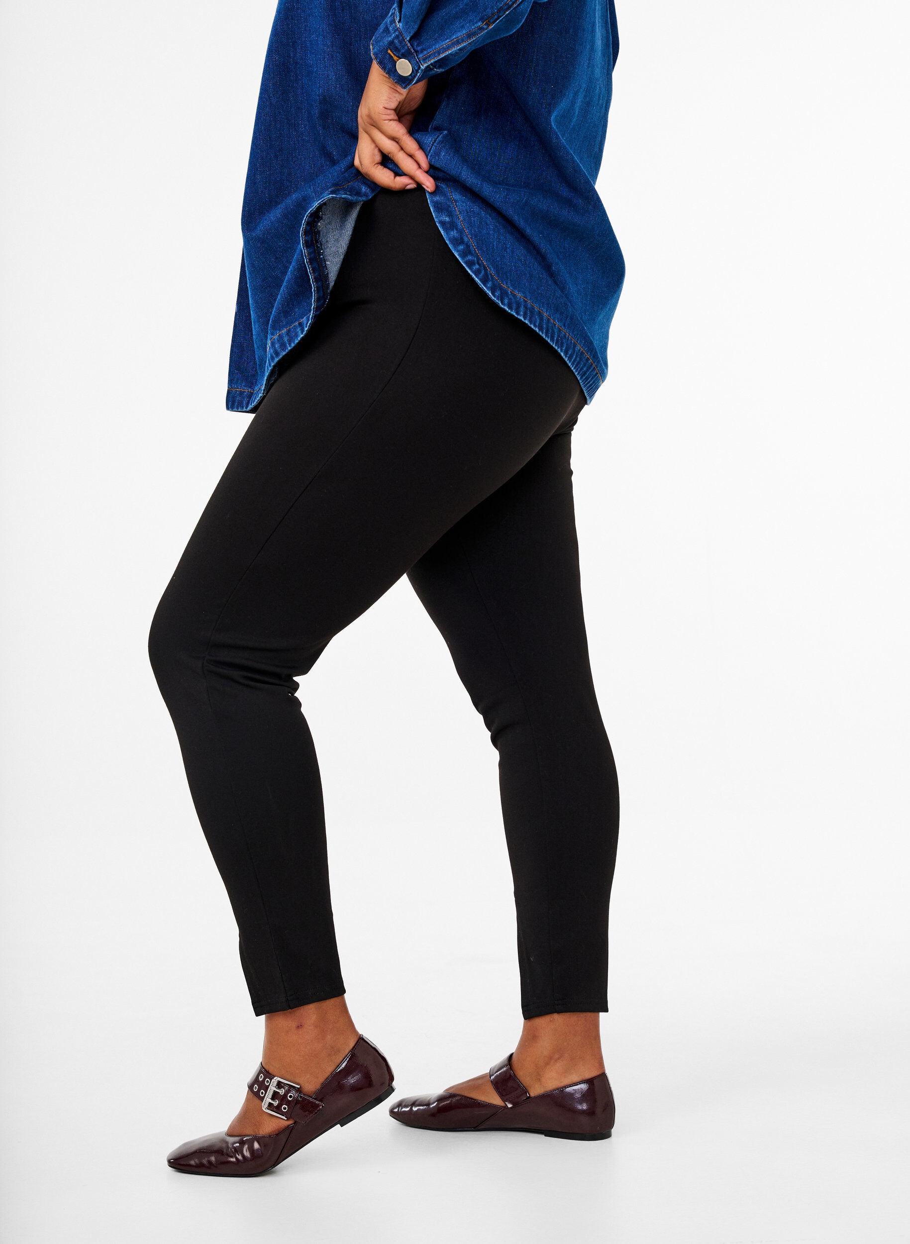 Viskose leggings med slids foran