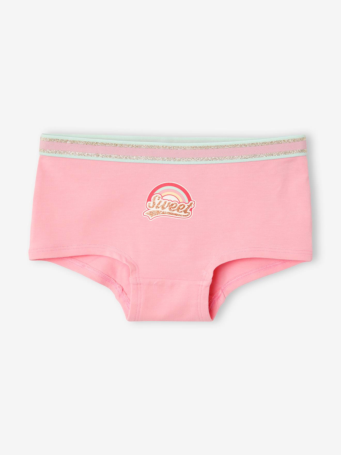 Pacote com 5 shorts estampados azul-claro para meninas