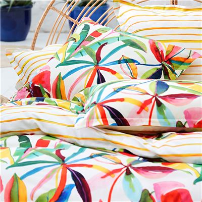 Linge de lit feuilles multicolores