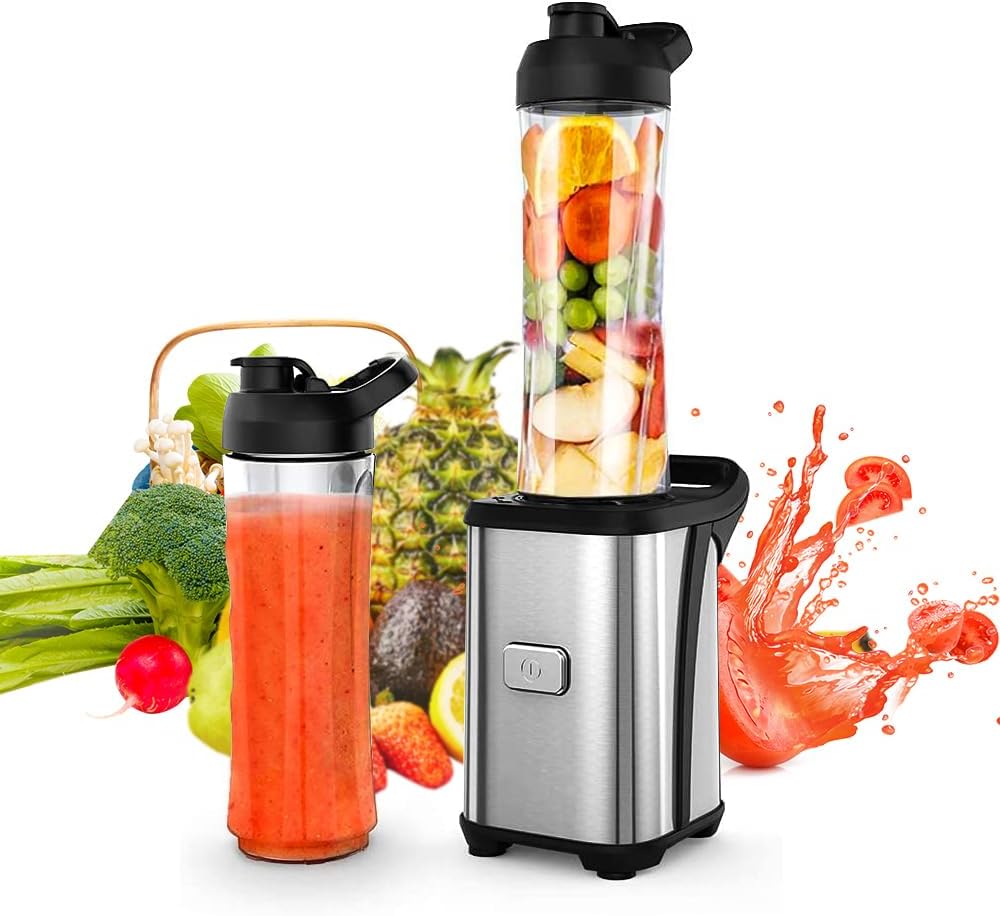 Blender électrique Smoothie 0,6L 350W gris noir Vendos85