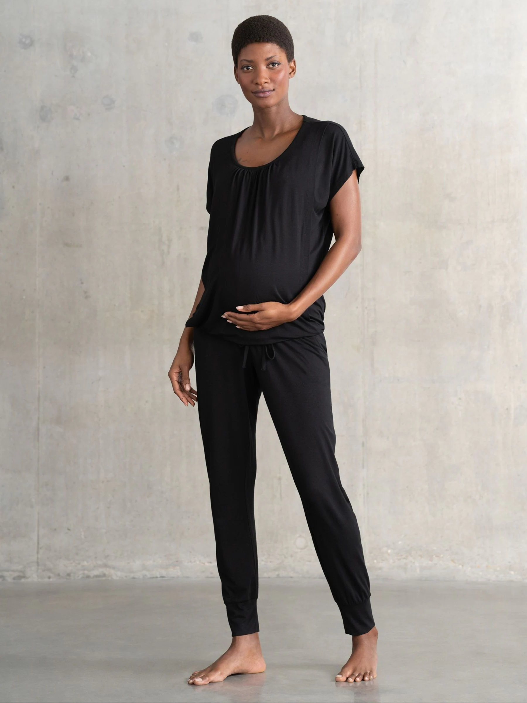 Zwart - Seraphine Loungewear Pyjama's Set voor zwangerschap en borstvoeding