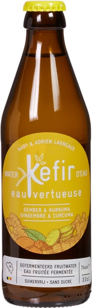Kéfir Eau Vertueuse Waterkefir Gember & Kurkuma (330 ml)